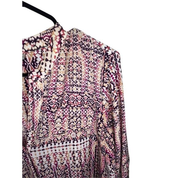 KUT From The Kloth Geometric Patterned Long Sleeve Button Up Blouse - Picture 2 of 6